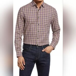 Johnnie-o  Lloyd Top Shelf Men's Size M  Button Down Shirt In Khaki